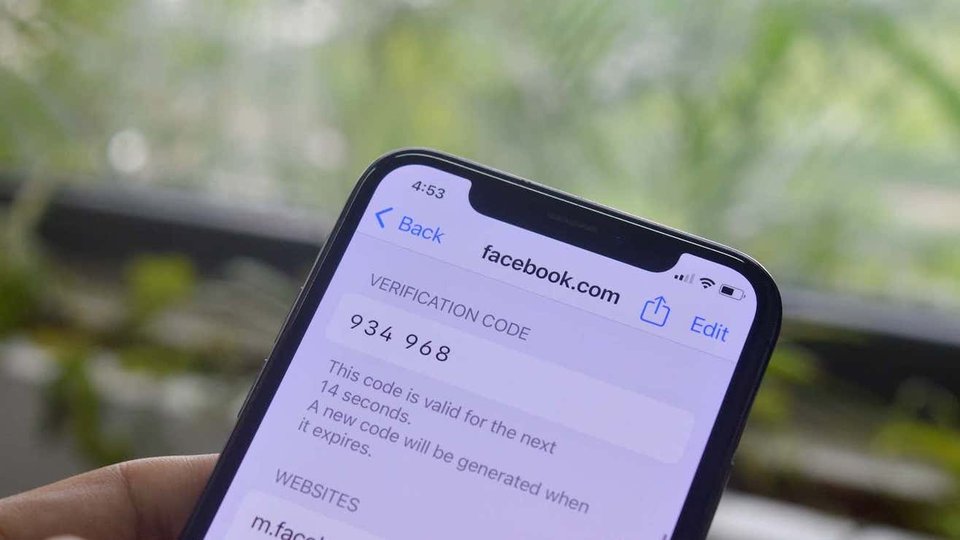 Facebookの二段階認証設定画面