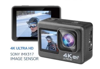 30m防水ケース付き。4K60fpsの2画面アクションカメラ「AUSEK 4K